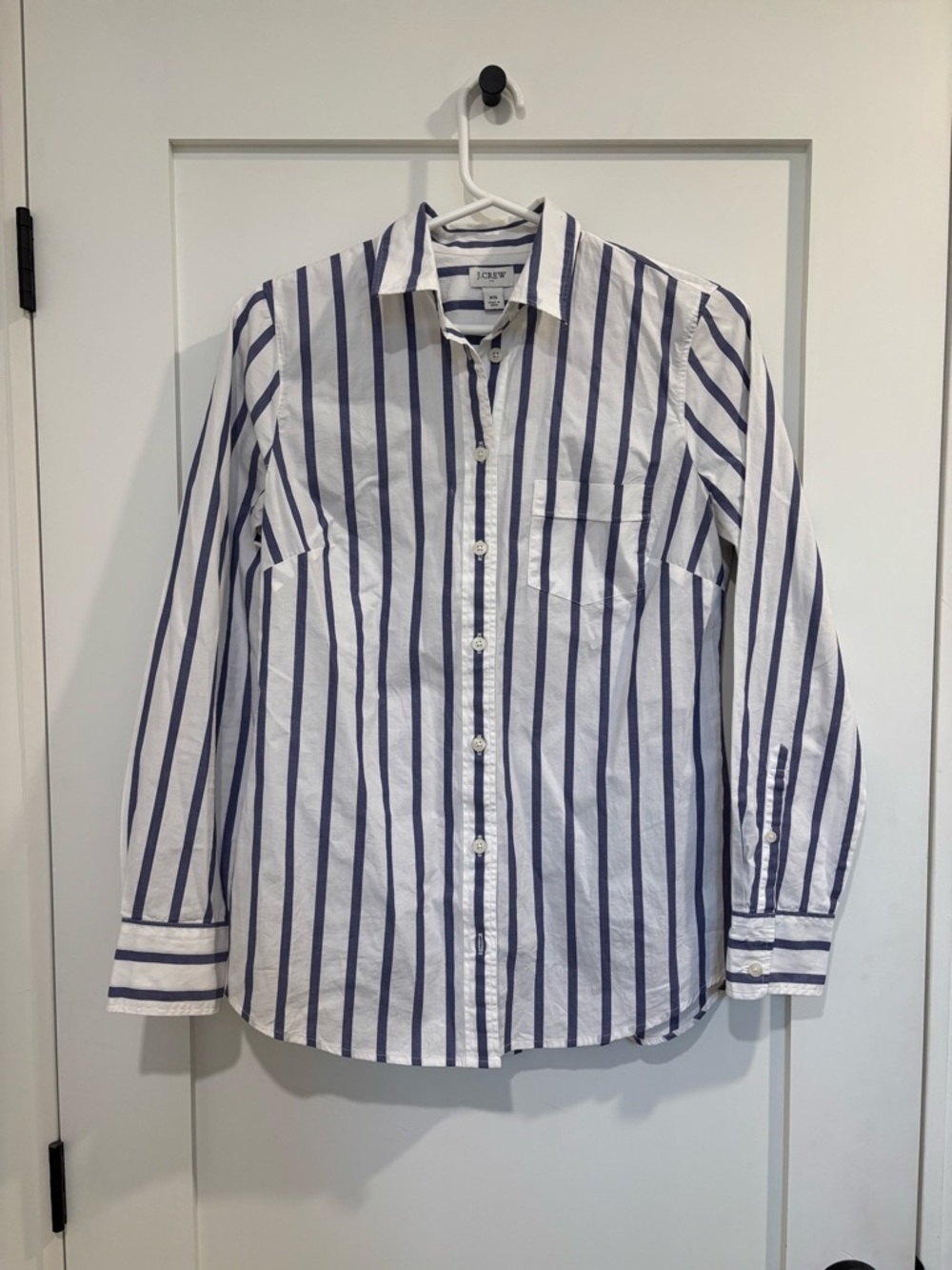J. Crew Navy and White Striped Top